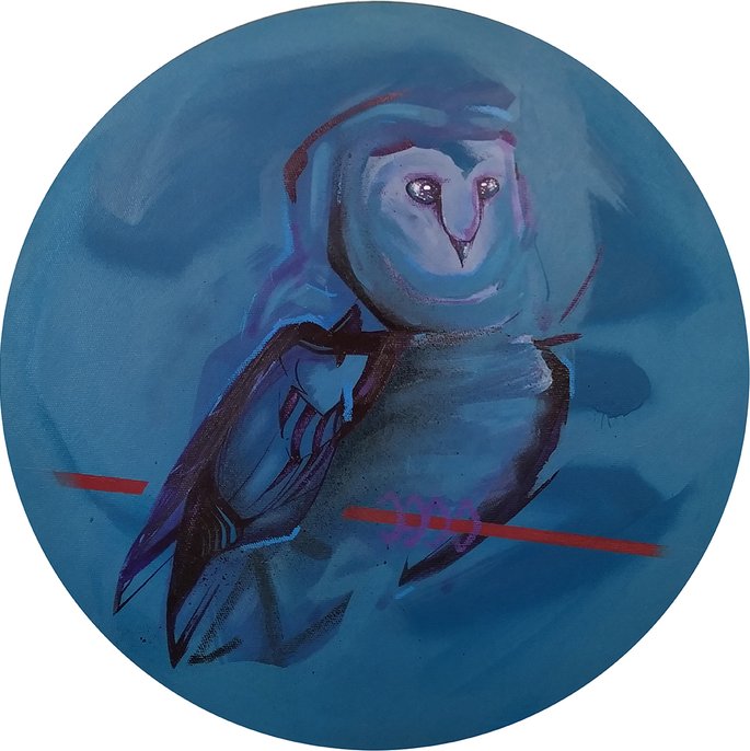 lints cirkel canvas owl