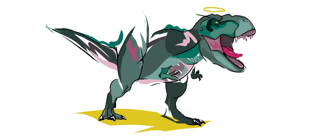 lints t-rex illustration